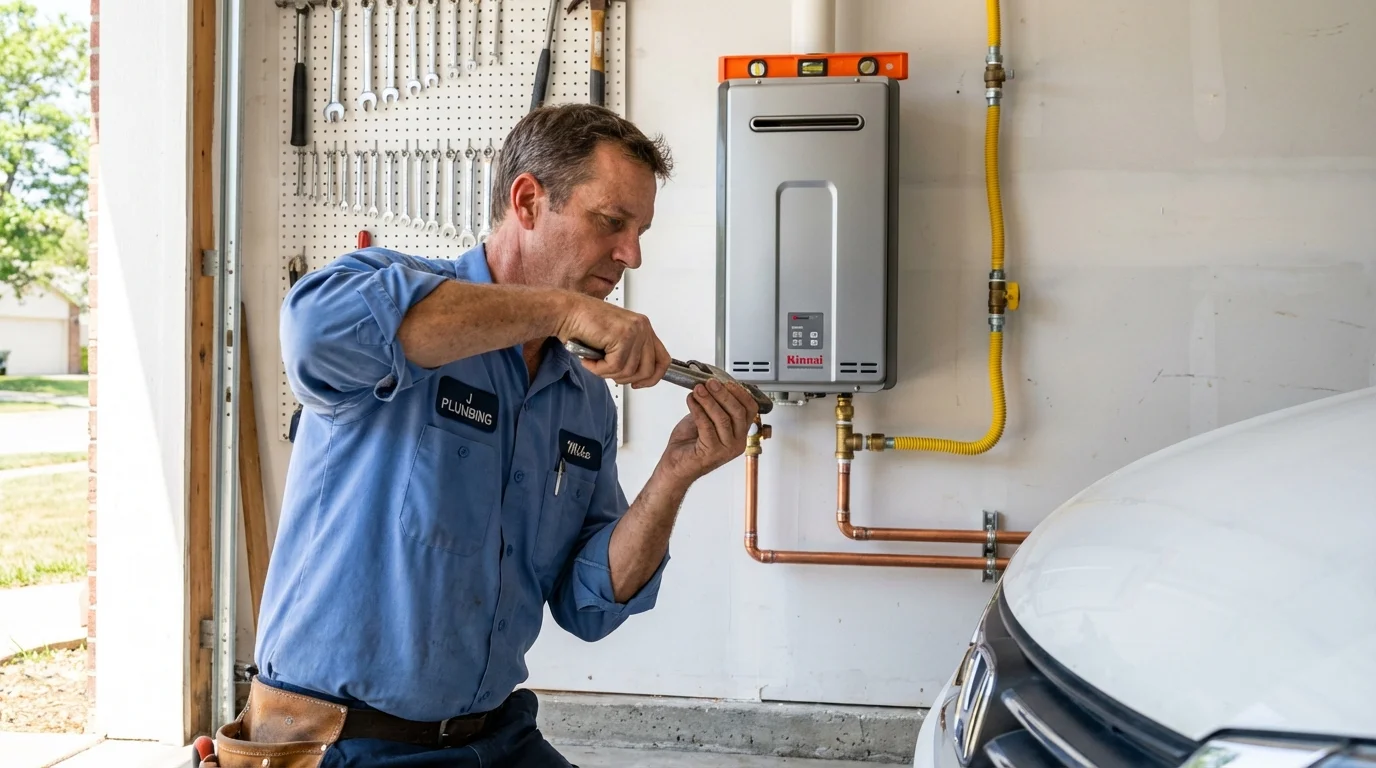 Tankless water heater installation by a Johns Plumbing LLC plumber in Lake Saint Louis